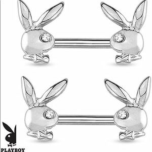 Playboy Bunny 316L Surgical Steel Nipple Bar Set